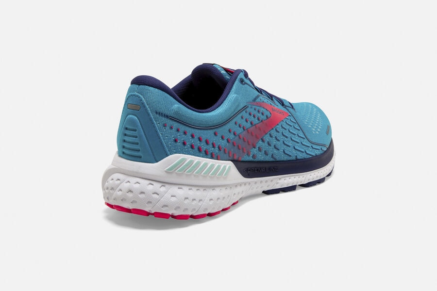 Brooks Running Shoes Womens Blue/Pink - Adrenaline GTS 21 Road - 1203-NDWZE